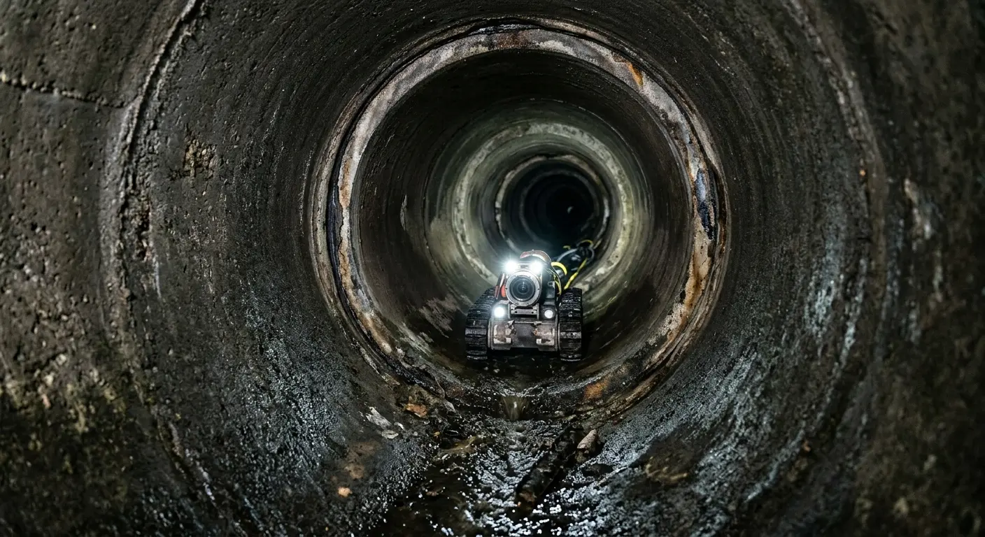 Robotic sewer camera inspecting pipe interior for Drain Snake Service in Candlewick Lake